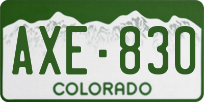 CO license plate AXE830