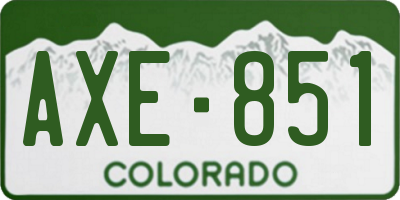 CO license plate AXE851
