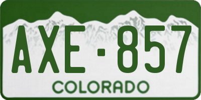 CO license plate AXE857