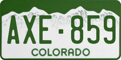CO license plate AXE859