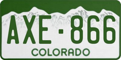 CO license plate AXE866