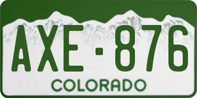 CO license plate AXE876
