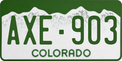 CO license plate AXE903