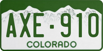 CO license plate AXE910