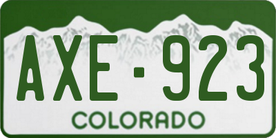 CO license plate AXE923