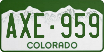 CO license plate AXE959