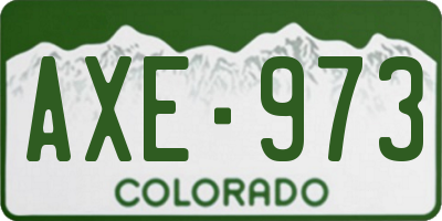 CO license plate AXE973