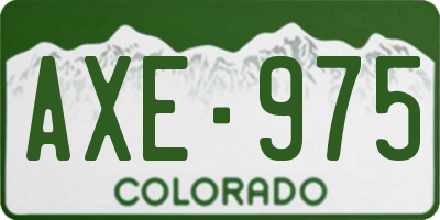 CO license plate AXE975
