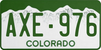 CO license plate AXE976