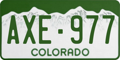 CO license plate AXE977