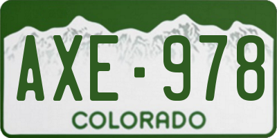 CO license plate AXE978