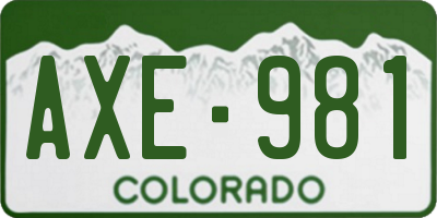CO license plate AXE981