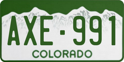 CO license plate AXE991