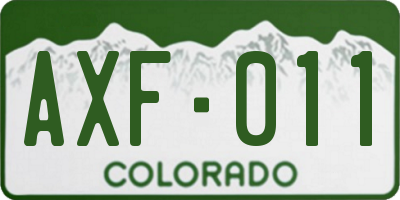 CO license plate AXF011