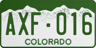 CO license plate AXF016