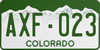 CO license plate AXF023