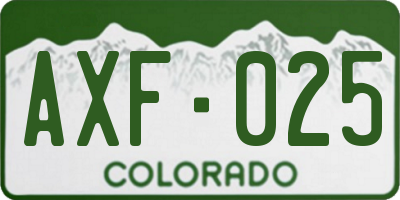 CO license plate AXF025