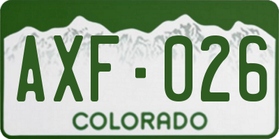 CO license plate AXF026