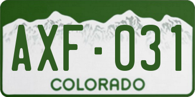 CO license plate AXF031