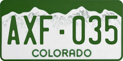 CO license plate AXF035