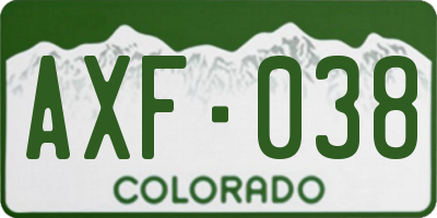 CO license plate AXF038