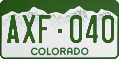 CO license plate AXF040