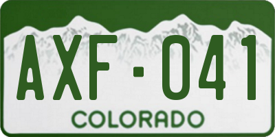 CO license plate AXF041