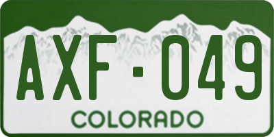 CO license plate AXF049