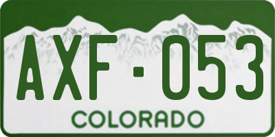CO license plate AXF053