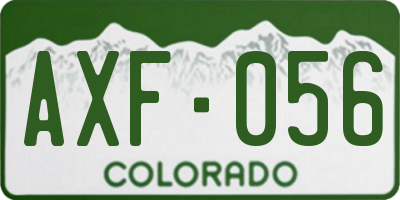 CO license plate AXF056