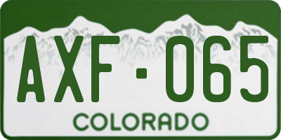 CO license plate AXF065