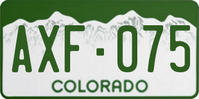 CO license plate AXF075