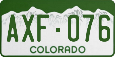 CO license plate AXF076