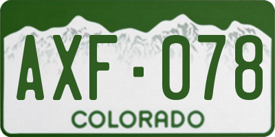 CO license plate AXF078
