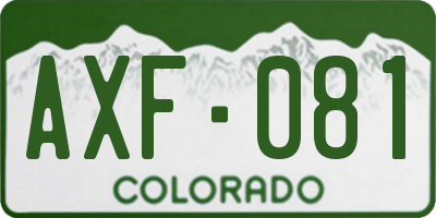 CO license plate AXF081