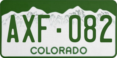 CO license plate AXF082