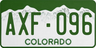CO license plate AXF096