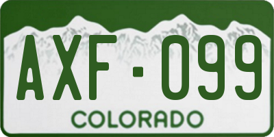 CO license plate AXF099