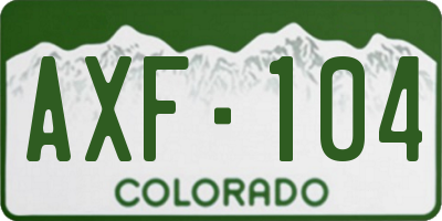 CO license plate AXF104