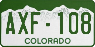 CO license plate AXF108