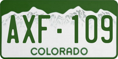 CO license plate AXF109