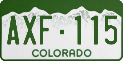 CO license plate AXF115