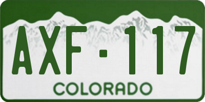 CO license plate AXF117