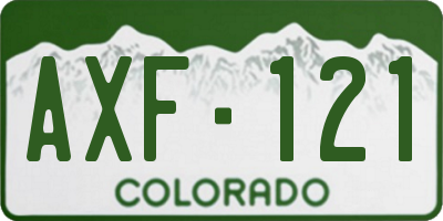 CO license plate AXF121