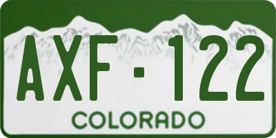 CO license plate AXF122