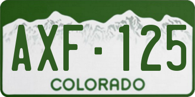CO license plate AXF125