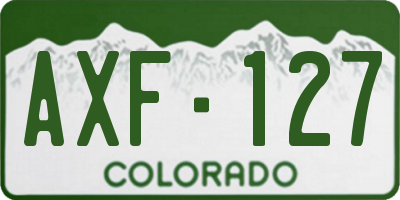 CO license plate AXF127
