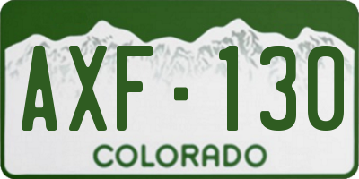 CO license plate AXF130