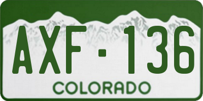 CO license plate AXF136