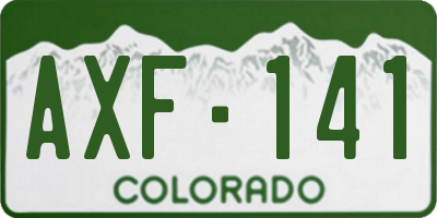 CO license plate AXF141